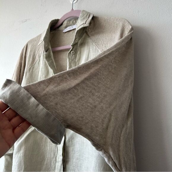 Tonet Relaxed Linen Button-Up A-silhouette Blouse - Picture 4 of 12